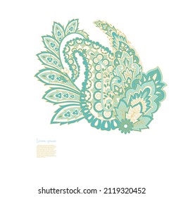 Paisley-Vektorgrafik, isoliertes Muster. Blumenvintage-Illustration