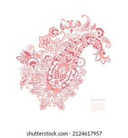 Paisley vector isolated pattern. Floral Vintage illustration