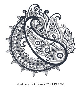 Paisley vector isolated pattern. Floral Vintage illustration