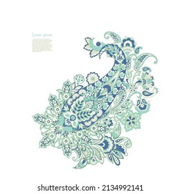Paisley vector isolated pattern. Floral Vintage illustration