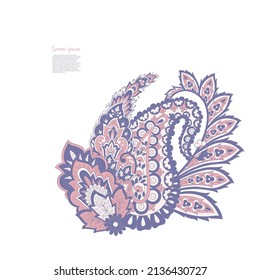 Paisley vector isolated pattern. Floral Vintage illustration