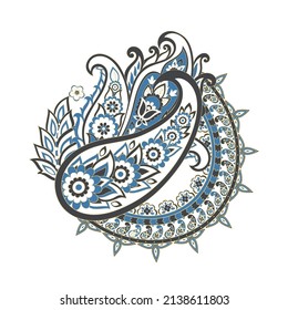 Patrón aislado del vector Paisley. Ilustración de Floral Vintage