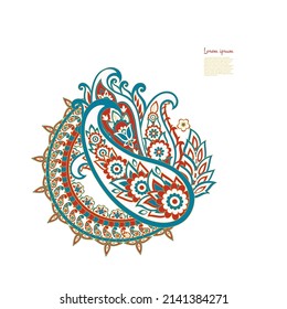 Patrón aislado del vector Paisley. Ilustración de Floral Vintage