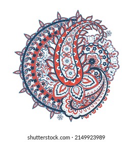 Paisley vector isolated pattern. Floral Vintage illustration