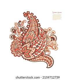 Paisley vector isolated pattern. Floral Vintage illustration