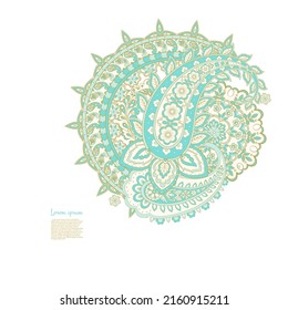 Paisley vector isolated pattern. Floral Vintage illustration