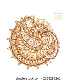 Paisley vector isolated pattern. Floral Vintage illustration