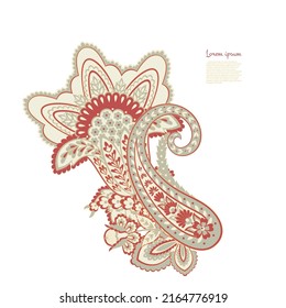 Paisley vector isolated pattern. Floral Vintage illustration
