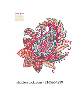 Paisley vector isolated pattern. Floral Vintage illustration