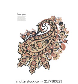 Paisley vector isolated pattern. Floral Vintage illustration