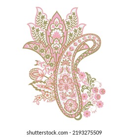 Paisley vector isolated pattern. Floral Vintage illustration