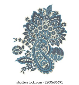 Patrón aislado del vector Paisley. Ilustración de Floral Vintage