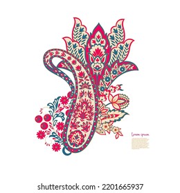 Paisley vector isolated pattern. Floral Vintage illustration