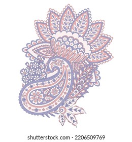 Paisley vector isolated pattern. Floral Vintage illustration