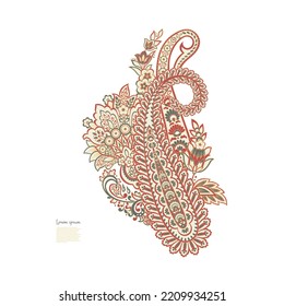 Patrón aislado del vector Paisley. Ilustración de Floral Vintage