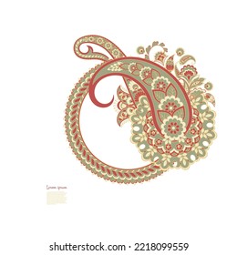 Paisley-Vektorgrafik, isoliertes Muster. Blumenvintage-Illustration