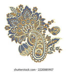 Patrón aislado del vector Paisley. Ilustración de Floral Vintage