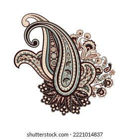 Paisley vector isolated pattern. Floral Vintage illustration