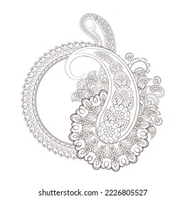 Paisley vector isolated pattern. Floral Vintage illustration