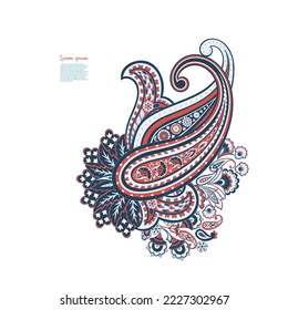 Paisley vector isolated pattern. Floral Vintage illustration