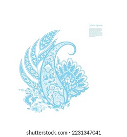 Paisley-Vektorgrafik, isoliertes Muster. Blumenvintage-Illustration