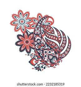 Paisley vector isolated pattern. Floral Vintage illustration