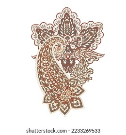Paisley vector isolated pattern. Floral Vintage illustration