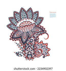 Patrón aislado del vector Paisley. Ilustración de Floral Vintage
