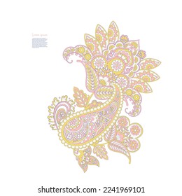 Paisley vector isolated pattern. Floral Vintage illustration