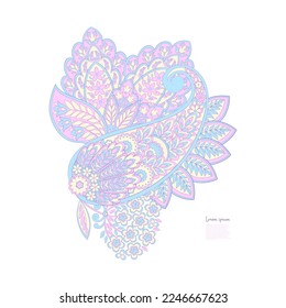 Paisley vector isolated pattern. Floral Vintage illustration