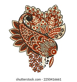 Paisley vector isolated pattern. Floral Vintage illustration