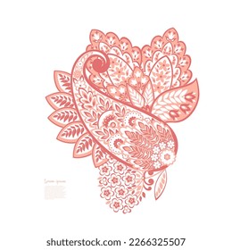 Paisley-Vektorgrafik, isoliertes Muster. Blumenvintage-Illustration
