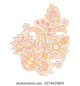 Paisley vector isolated pattern. Floral Vintage illustration