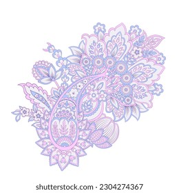 Paisley vector isolated pattern. Floral Vintage illustration