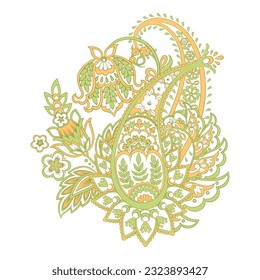 Paisley vector isolated pattern. Floral Vintage illustration