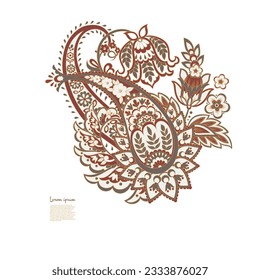Paisley vector isolated pattern. Floral Vintage illustration
