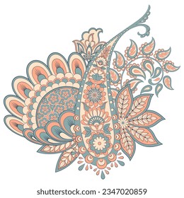 Paisley vector isolated pattern. Floral Vintage illustration