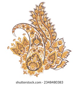 Paisley-Vektorgrafik, isoliertes Muster. Blumenvintage-Illustration