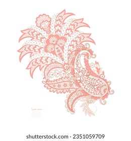 Patrón aislado del vector Paisley. Ilustración de Floral Vintage