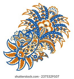 Paisley vector isolated pattern. Floral Vintage illustration