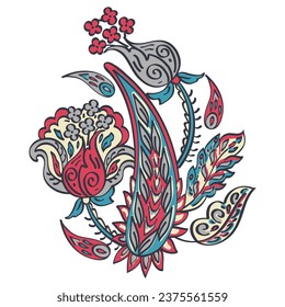 Patrón aislado del vector Paisley. Ilustración de Floral Vintage