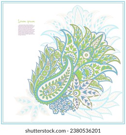 Paisley vector isolated pattern. Floral Vintage illustration