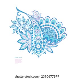 Paisley vector isolated pattern. Floral Vintage illustration