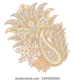 Patrón aislado del vector Paisley. Ilustración de Floral Vintage
