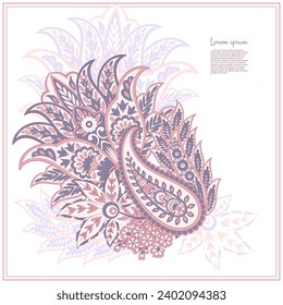 Paisley vector isolated pattern. Floral Vintage illustration