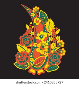 Patrón aislado del vector Paisley. Ilustración de Floral Vintage