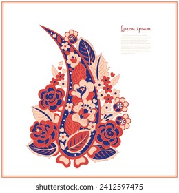 Patrón aislado del vector Paisley. Ilustración de Floral Vintage