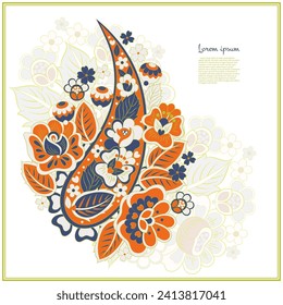 Patrón aislado del vector Paisley. Ilustración de Floral Vintage