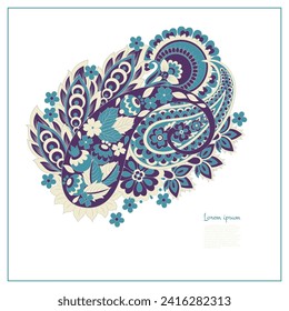 Paisley vector isolated pattern. Floral Vintage illustration