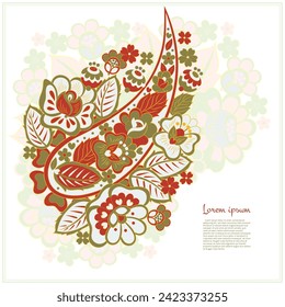 Patrón aislado del vector Paisley. Ilustración de Floral Vintage